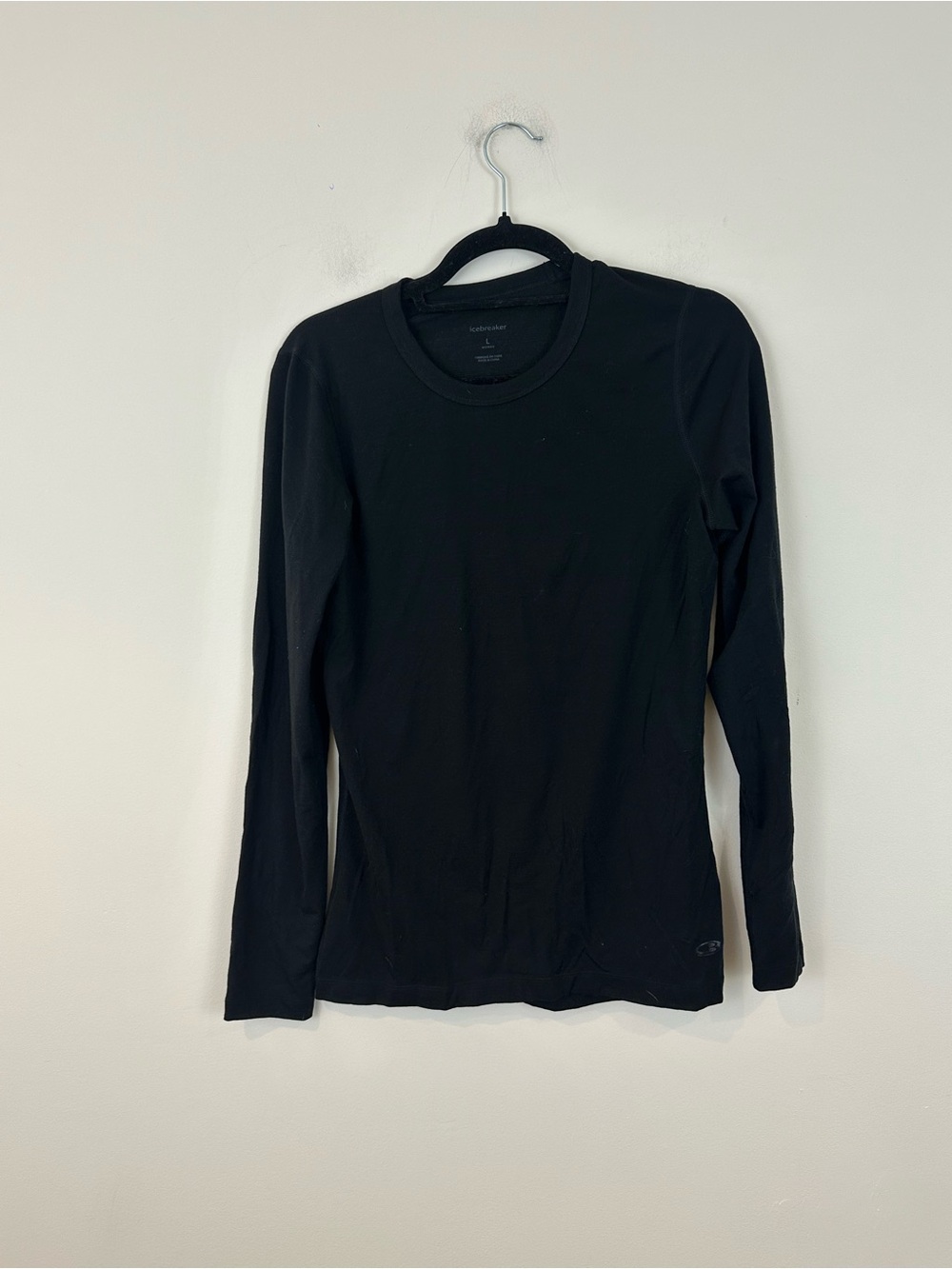 Icebreaker Black Long Sleeve Merino Wool Tee Size Large Women's